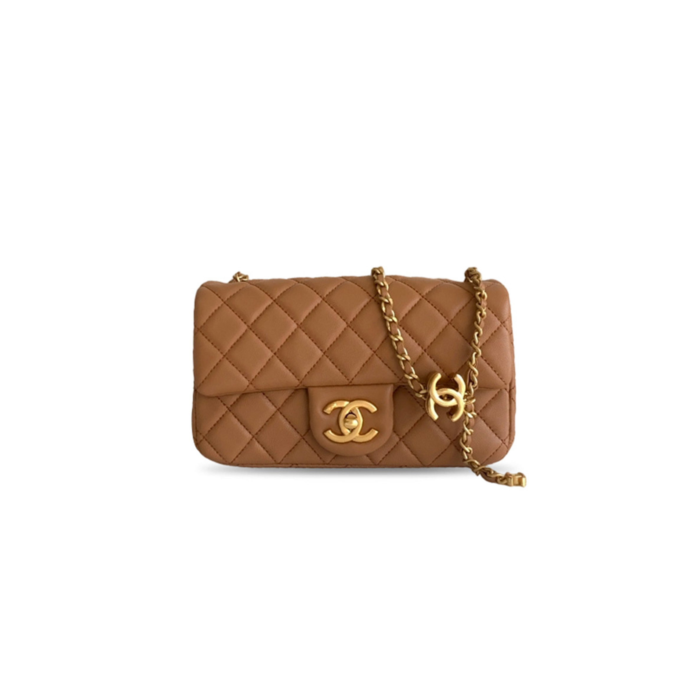 CHANEL MEDIUM FLAP BAG SHINY LANBSKIN AS5759 (20*13*7cm)